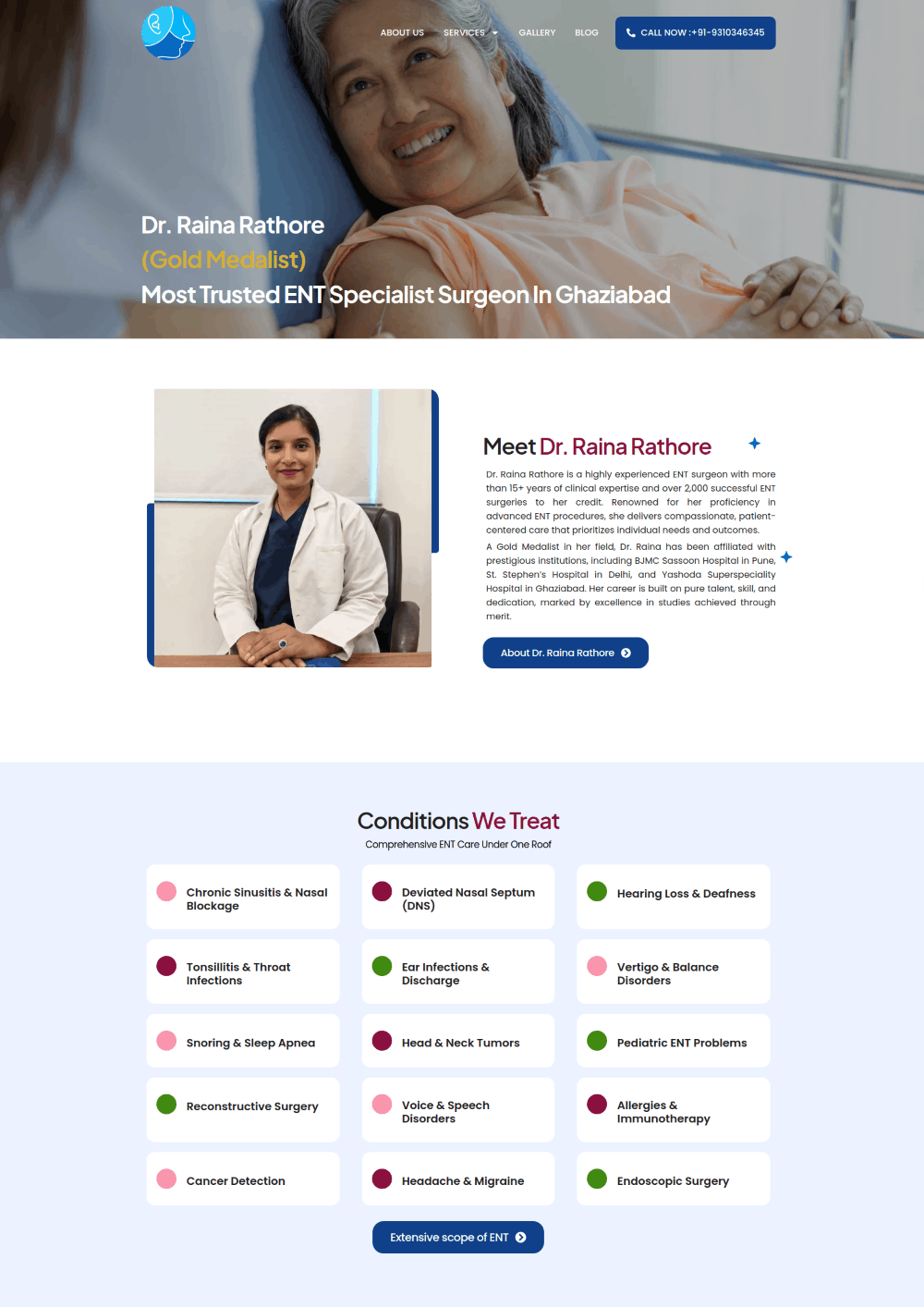 Medical clinic homepage design