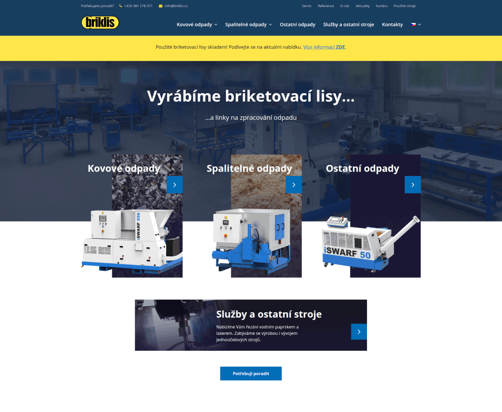 Industrial website homepage design
