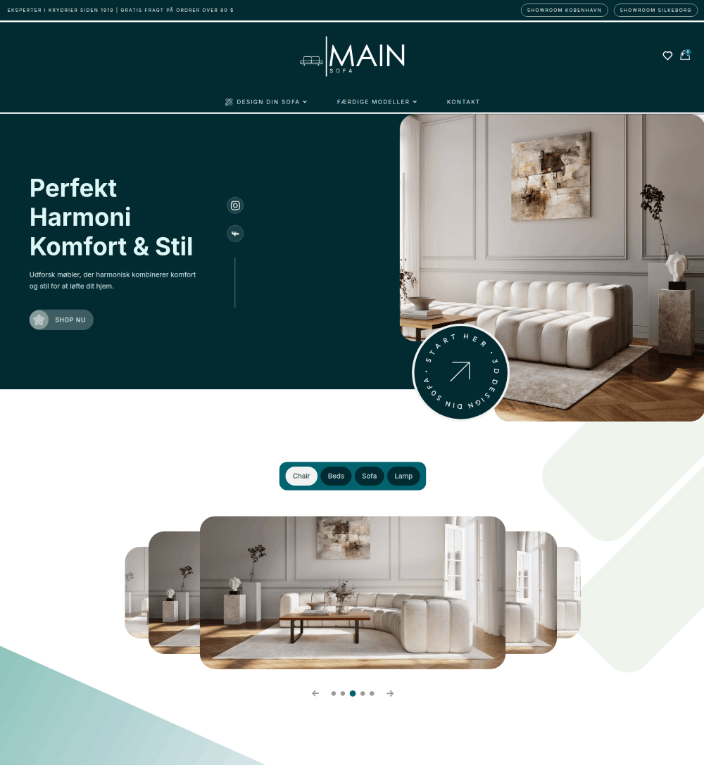 Modern furniture store design