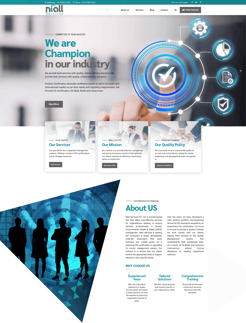 Certification website homepage design