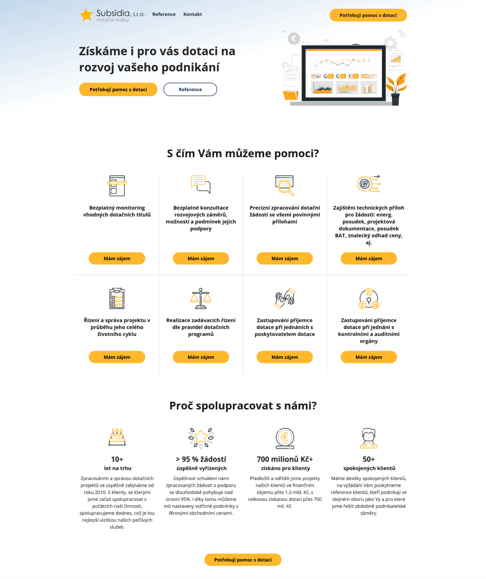Professional services website design